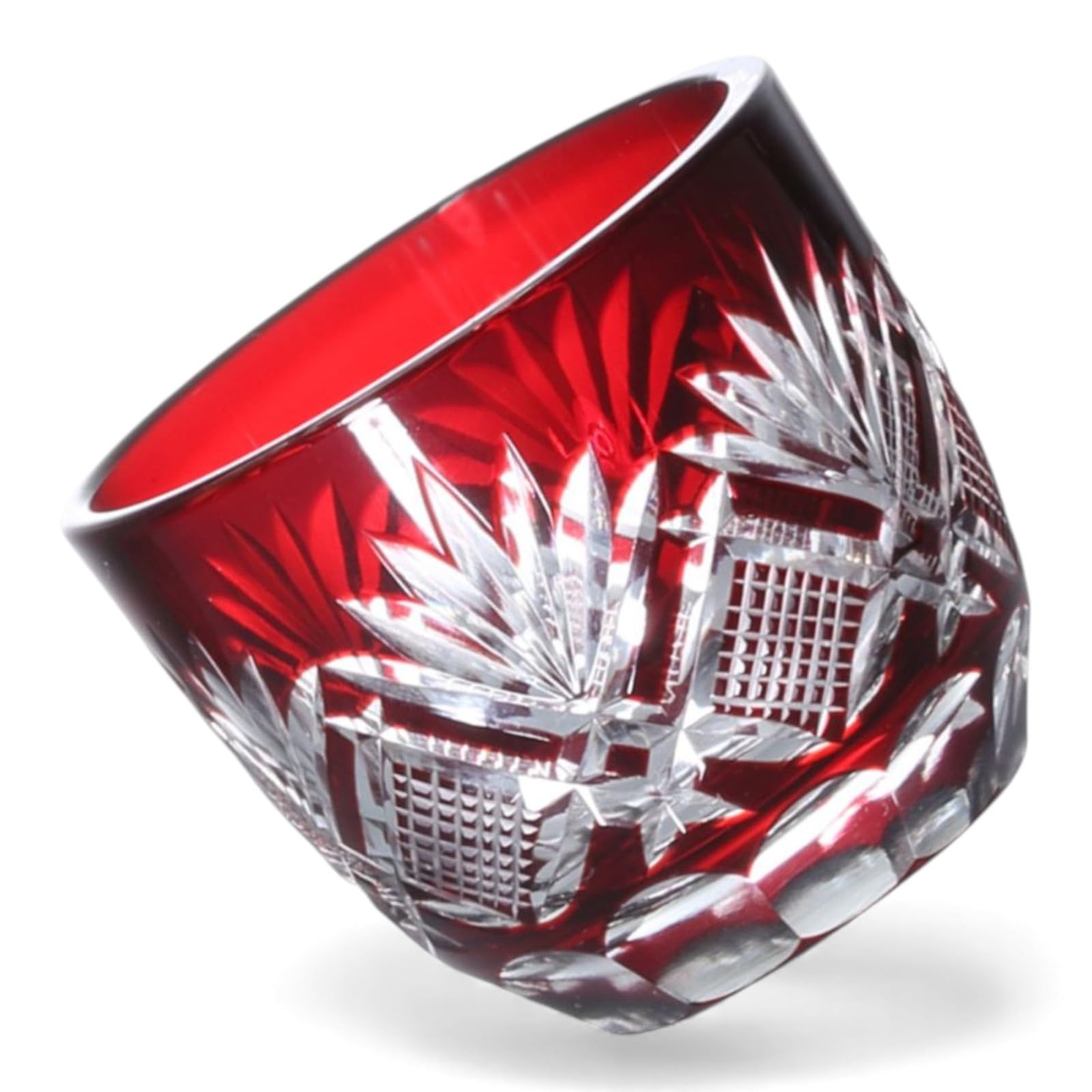 

Dinner Luxe Cut Glass Cup Sake Diameter 60 x Height 50 Hana to Ya Kouga Takumi-fu Cup, mm, 70cc, Red, PNO.332708