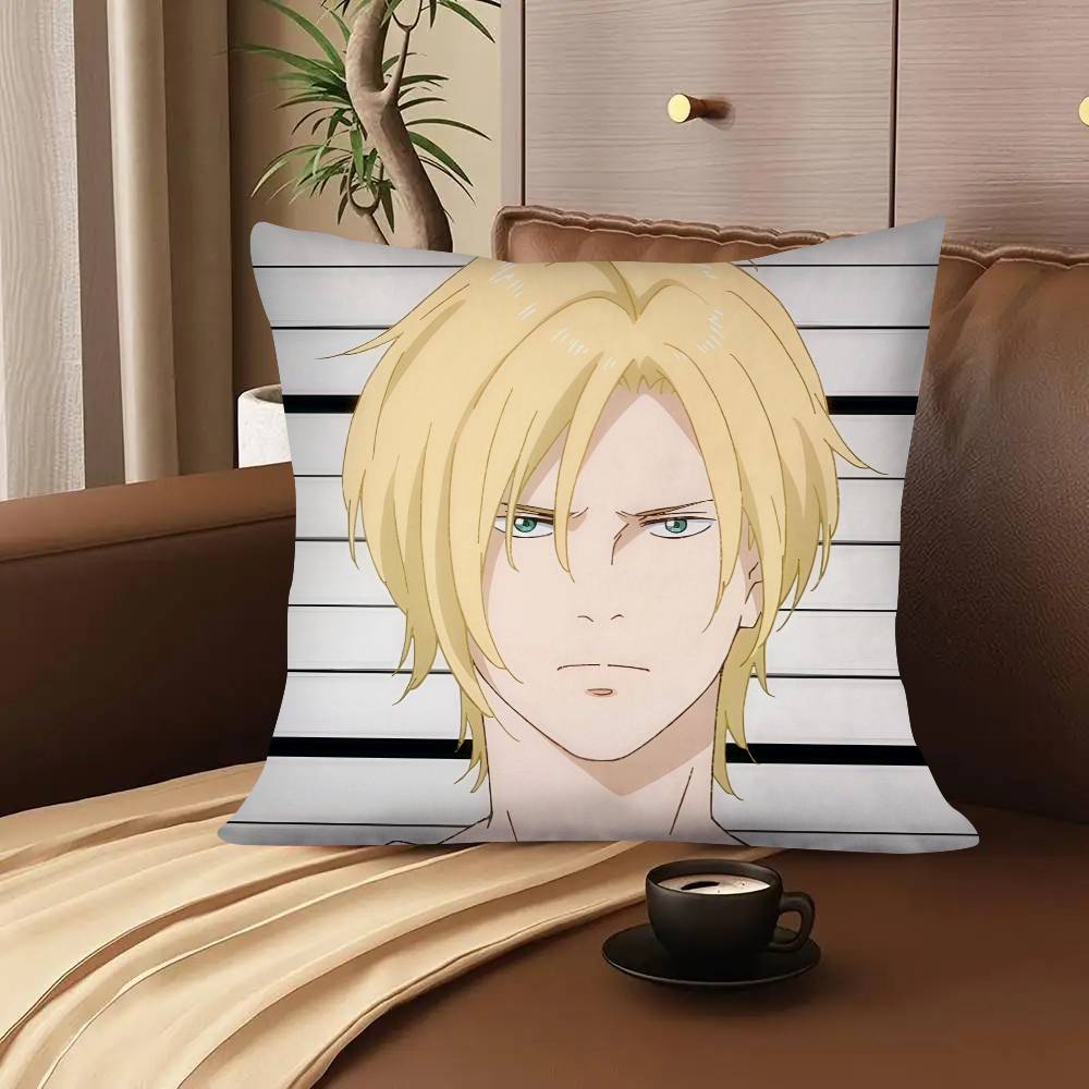 1Pc Banana Fish Anime Pillow Case Fashion Square Pillowcase Bedroom Sofa Room Ins Decoration Leisure