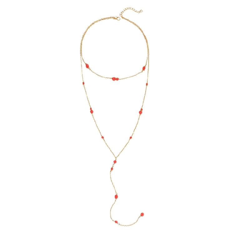 Alloy Pearls Beaded Necklace Y Shaped Pendant Clavicle Chain for Long Time Comfort and Fashion Statement