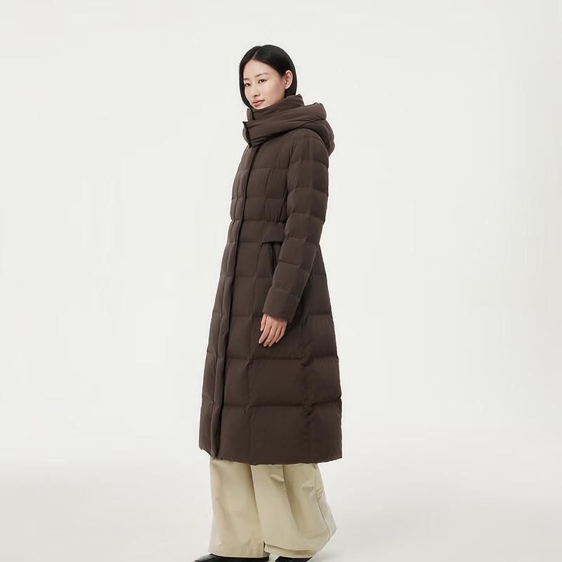 Tanboer Women's Long Hooded Belted Down Jacket (Model 530872Z)