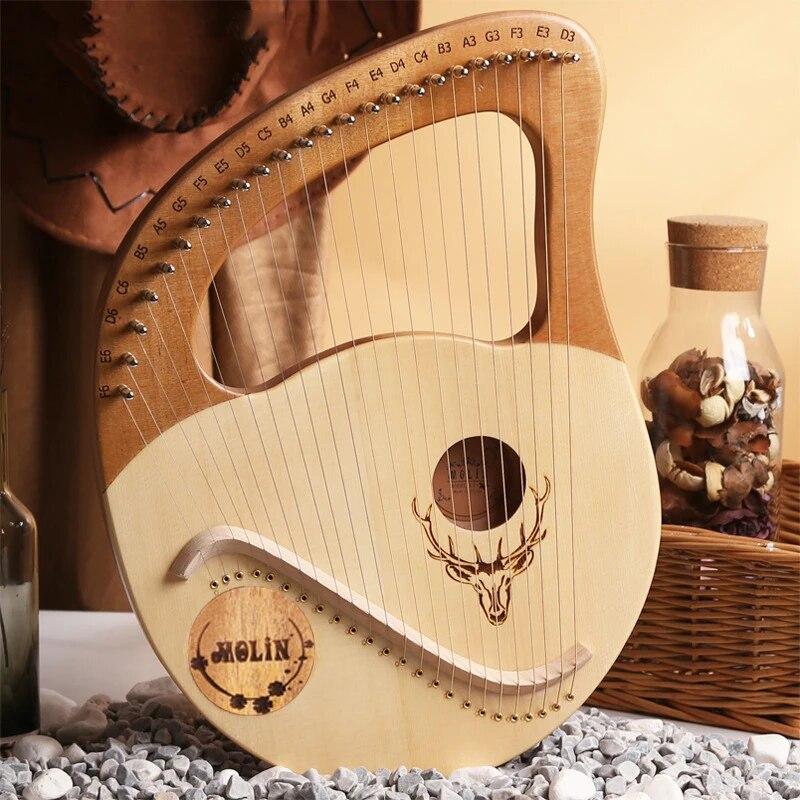 Lyre Harp 10/16/19/21/24 Strings Piano Harp Lyre Harp Mahogany Stringed Musical Instrument With Tuning Wrench Spare Strings