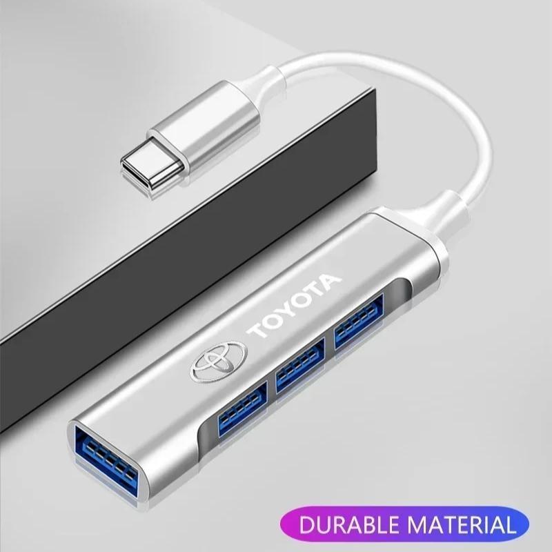 4 Ports USB 3.0 HUB TYPE-C Multi High Data Transmission Car Adapter For Toyota TRD Fortuner Chr Verso Prius Hiace Yaris Trd Corolla