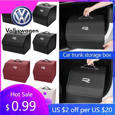 2026 Hot For Volkswagen VW Leather Car Trunk Fold Large Capacity Organizer Bag Storage For Volkswagen VW Beetle CC B5 B6 B7 EOS