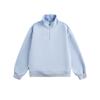 Unisex Oversized Cotton Pullover Sweatshirt With Half Zip Solid Color Casual Streetwear Top Fall