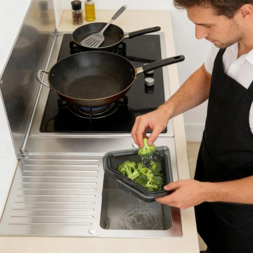 Magnetic Design Leftover Sink Triangle Shape Sink Food Catcher Drain Basket Filter  Food Scraps