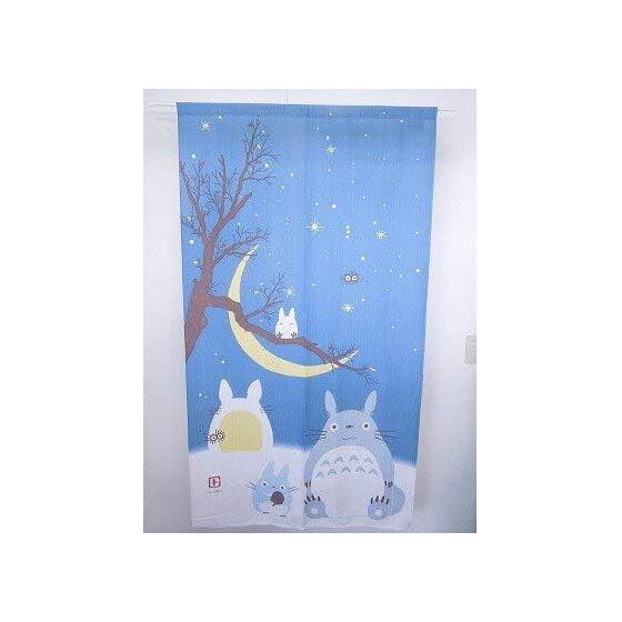 Cosmo [My Neighbor Totoro Curtain Winter Sky and Crescent Moon] Width 85cm x Length 150cm