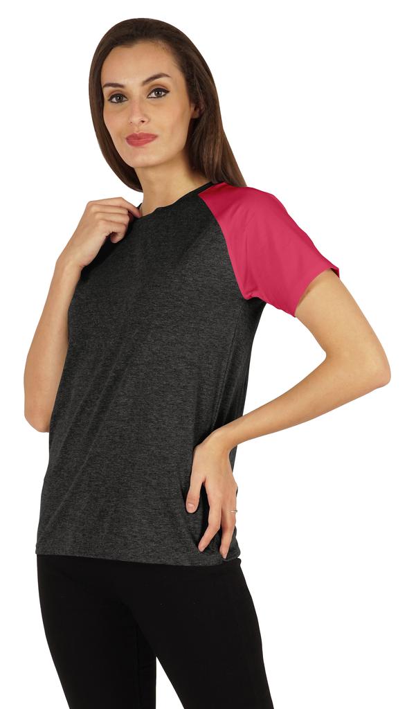 Inkmeso Women  S Raglan Short Sleeve T-Shirt Regular Fit Casual Solid Basic Tee