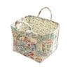 Fabric Floral Pattern Storage Basket Large Capacity Quilted Design Bento Handbags Collapsible Design Easy Carry Handles