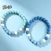 Simple Versatile Daily Accessory Obsidian Stone Bracelet for Men Women, Colorful Rock Beads Casual Travel Outfit Stackable Stretch Bracelet,
