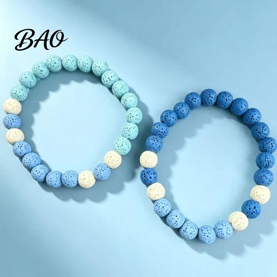 Simple Versatile Daily Accessory Obsidian Stone Bracelet for Men Women, Colorful Rock Beads Casual Travel Outfit Stackable Stretch Bracelet,