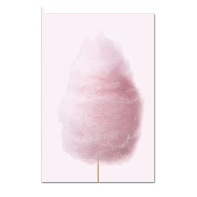 Baby Girl Decor Canvas Wall Art Pink Marshmallow Ice Cream Poster On Wall Frameless Nordic Paintings for Interior Room Decor No Frame
