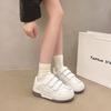 Retro Versatile White Platform Forrest Gump Sneakers Women's 2024 New Autumn Lightweight Height Increase Casual Velcro Shoes