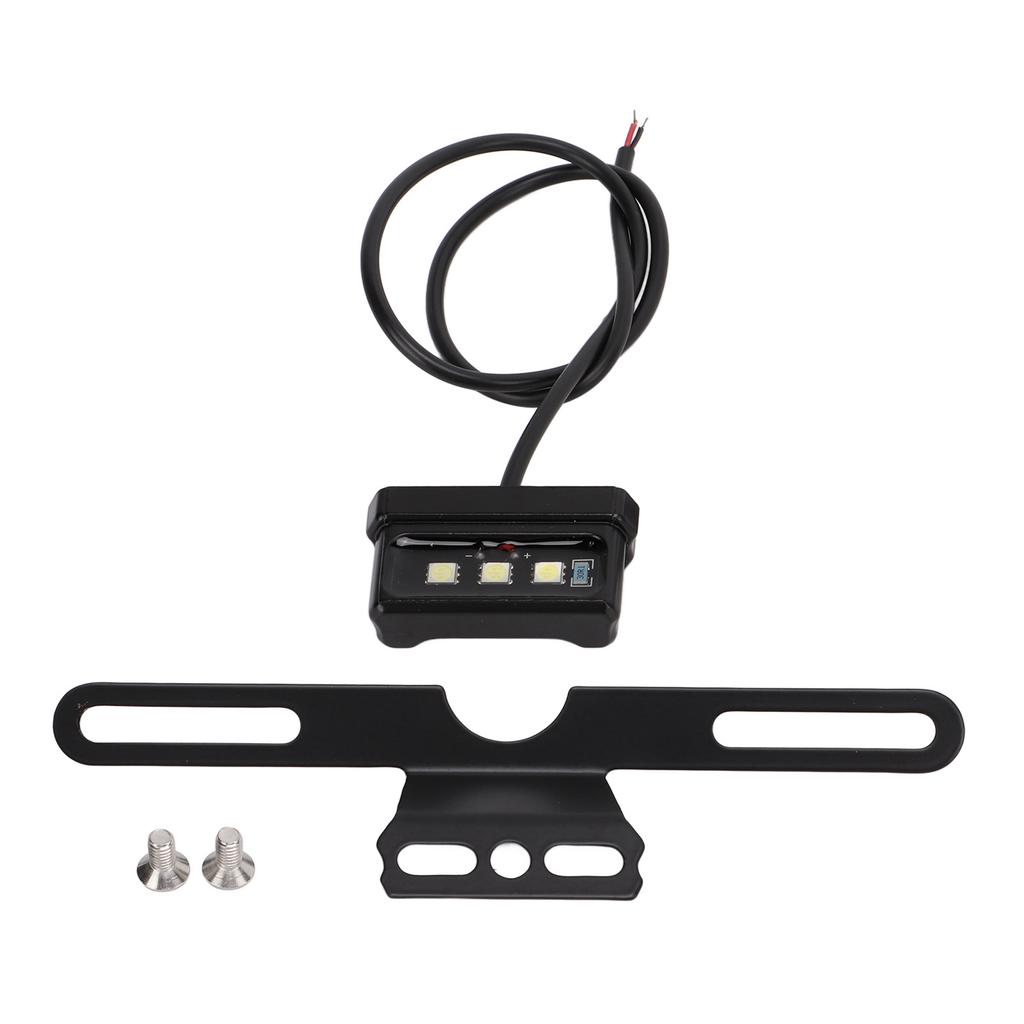 Motorcycle License Plate Lamp Blue LED with Bracket Univeral for Car Truck Trailer RV 12VBlack