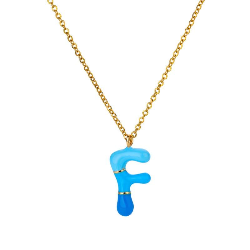 Necklace Women's Color Epoxy Bubble Sensing Dopamine Letter Pendant English Letter Necklace