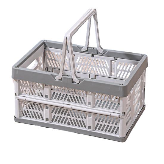 Inklapbare Opbergkrat Plastic Opvouwbare Opbergmand Grote Capaciteit Stapelbare Krat met Handvatten voor Kantoor Slaapkamer Keuken Speelkamer