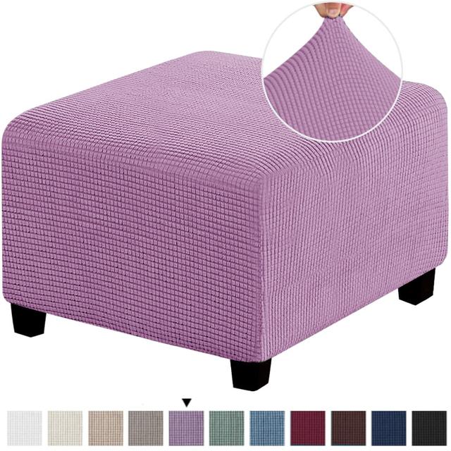 Quadratische Gewebte Jacquard Hockerbezug Elastisch All-Inclusive Hockerbezug Bank Hockerbezug Waschbar Möbel Schutzhülle Hockerbezug