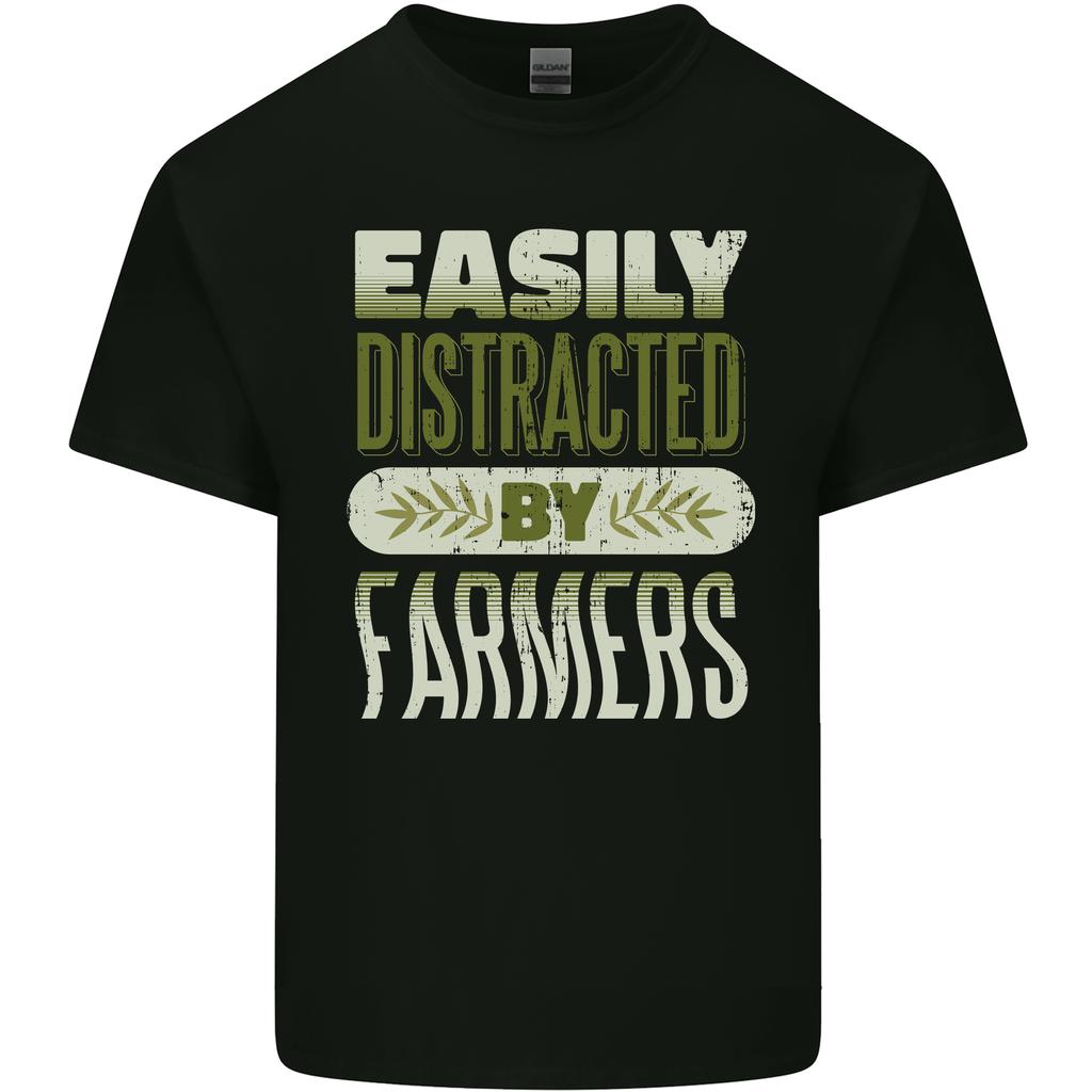 Easily Distracted Farmers Farming Unisexs Light Cotton TShirt