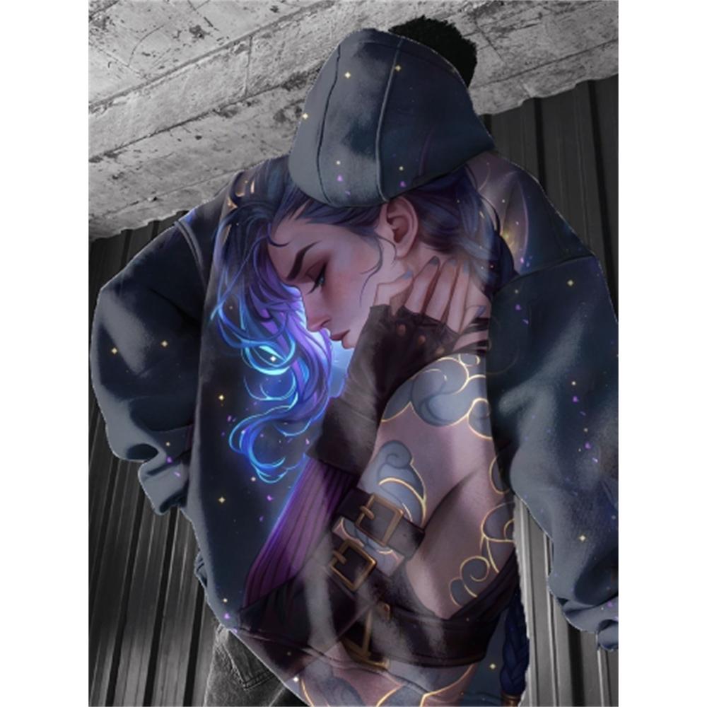 Popular Anime Arcane League Jinx Hoodies 3D Printing Men/Women Cartoon Tracksuit Sweatshirt Long Sleeve Pullover Man Hoodied