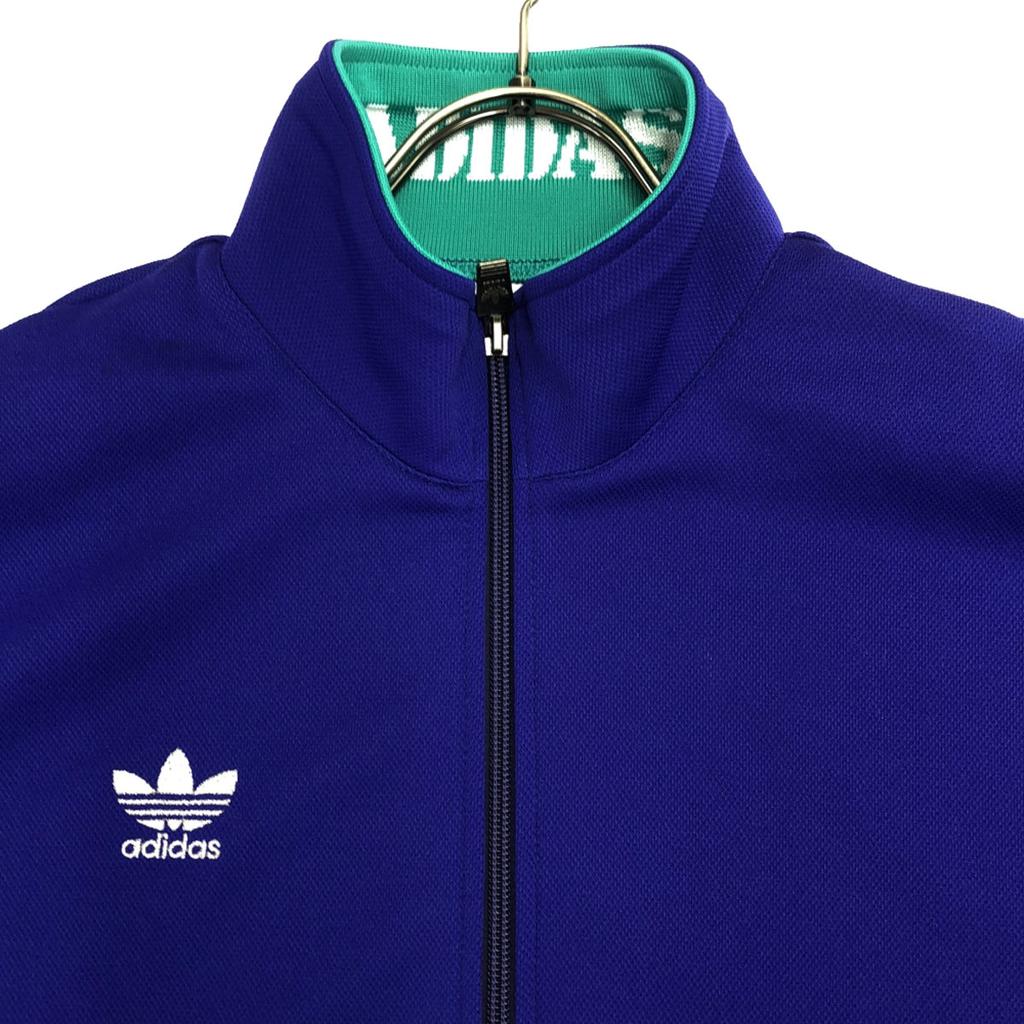 Adidas 80er Vintage hergestellt von Descente Kleeblatt-Logo Trainingsjacke Herren Gebraucht