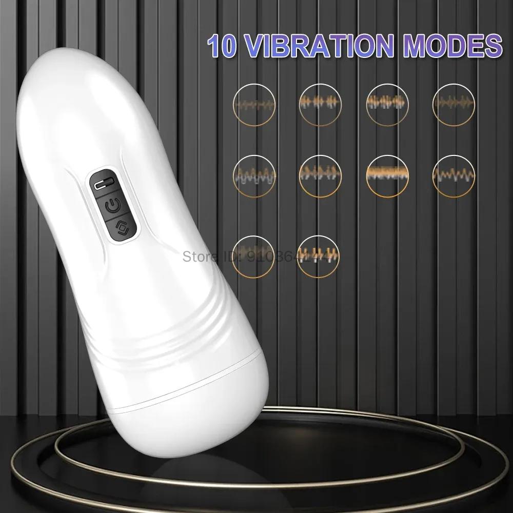 Automatische Saug-Vagina Männlicher Masturbator Smart Voice Blowjob Vibration Penis Masturbationsmaschine Tasse 18 Erwachsenen-Sexspielzeug für Männer
