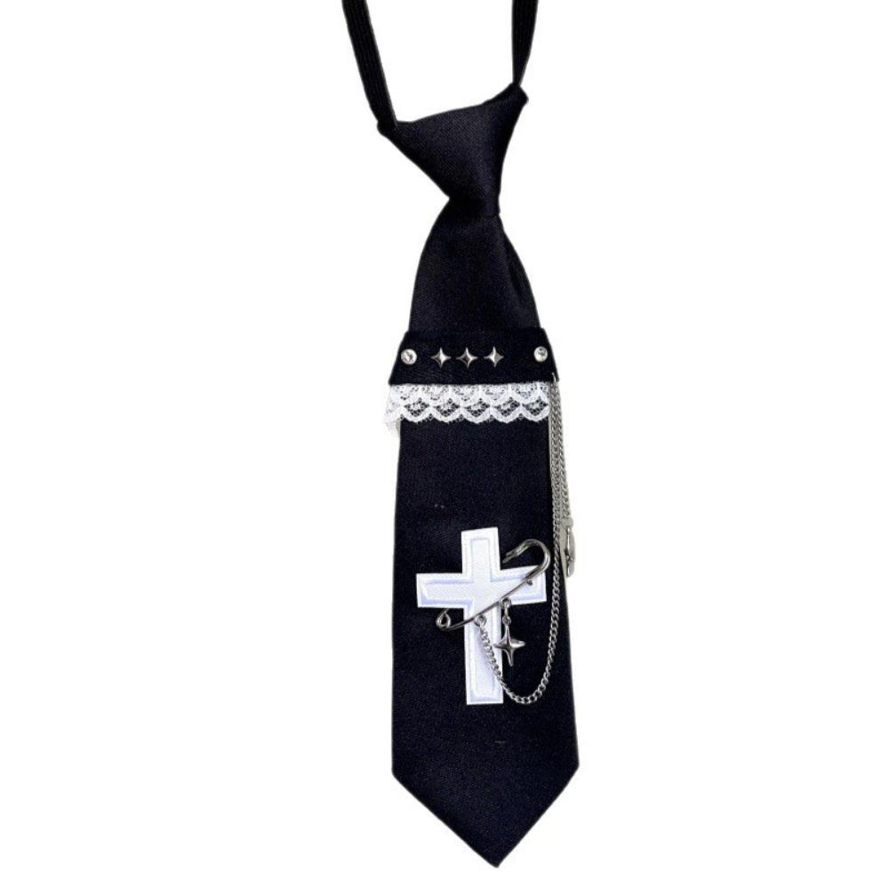

Korean Style Chain Tassel Tie Y2k Shirt Tie Elegant Long Necktie Students чёрный