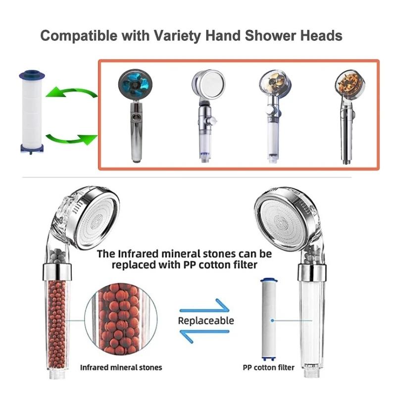 5Pcs Spray Head PP Cotton Filter Cartridge Is Suitable For Most Handheld Shower Bathroom Accessories