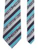 [Towergem] Men's XL Polyester Tie, Gray with Blue Floral Pattern, Extra Long, 160cm
