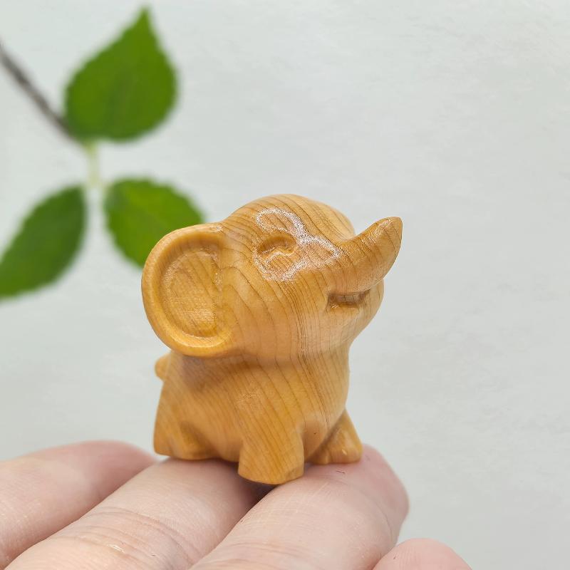 Handcrafted Wooden Elephant Figurine - Versatile Indoor/Outdoor Decor For Christmas, Diwali,  Year & Prosperity Celebrations