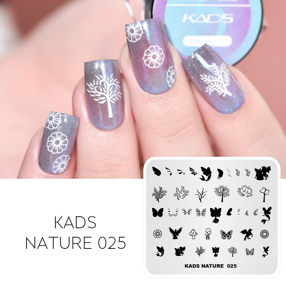 kads Nail Art Stamping Plates 63 Designs Nature Series Nail Template Stencil Plates for Nail Salon