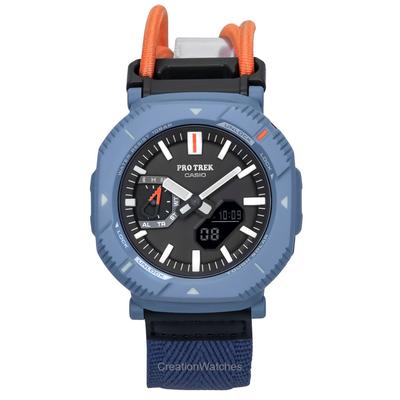 Pro Trek Hiker Line Analogico Digitale Mobile Link Cinturino in Tessuto Quadrante Grigio Tough Solar PRJ-B001B-2 100M Orologio da Uomo