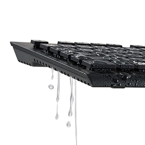 ELECOM Washable Wireless Keyboard Bluetooth Waterproof IPX5 Compatible Membrane Full Size with Numeric Keypad Antibacterial Black TK-WS03BMKBK