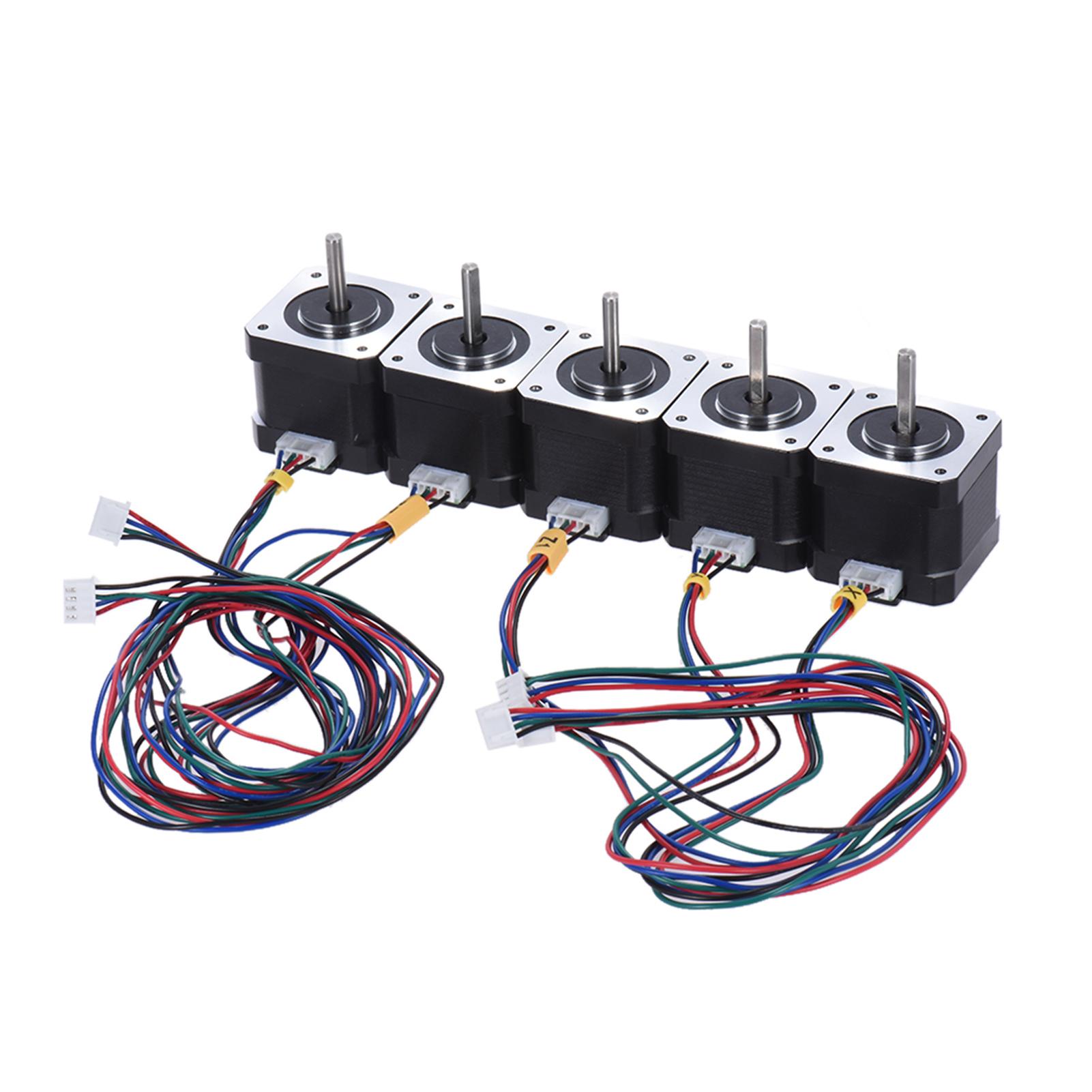 5 pièces Moteur pas à pas Nema 17 Contrôleur d'entraînement 2 phases 1,8 degré 0,9 A 0,4 N.m 42 mm avec câble Accessoire de remplacement pour imprimante 3D CelsiusCNC