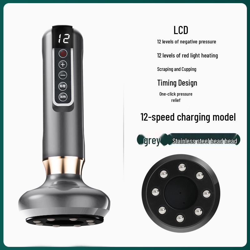 Smart Jade Gua Sha and Electric Vacuum Cupping Massager with Negative Pressure Suction for Meridian Unblocking