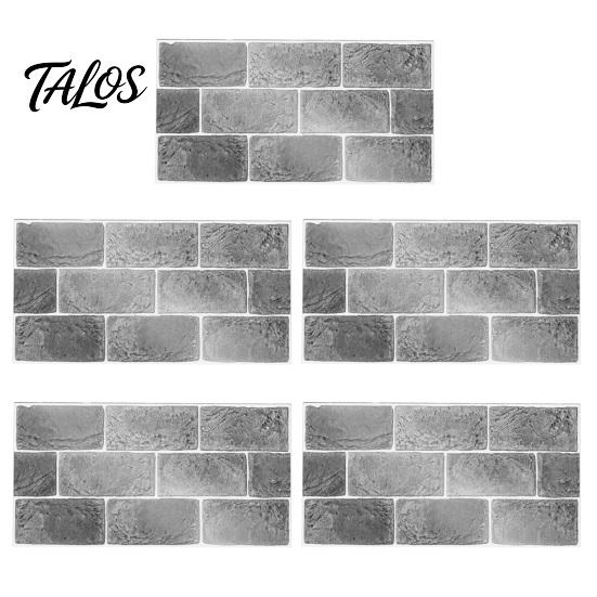 Oil Proof Wall Stickers for Bathroom 5Pcs Vintage Brick Tile Stickers, Waterproof Oil‑Proof Wallpaper, Peel Removable Backsplash Rental &