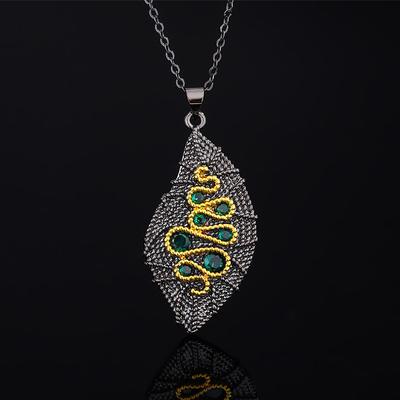 Gem Crystal Natural High-End Pendant Necklace Pendant Green Designer Craftsmanship Retro, Please Consult Customer Service Copper