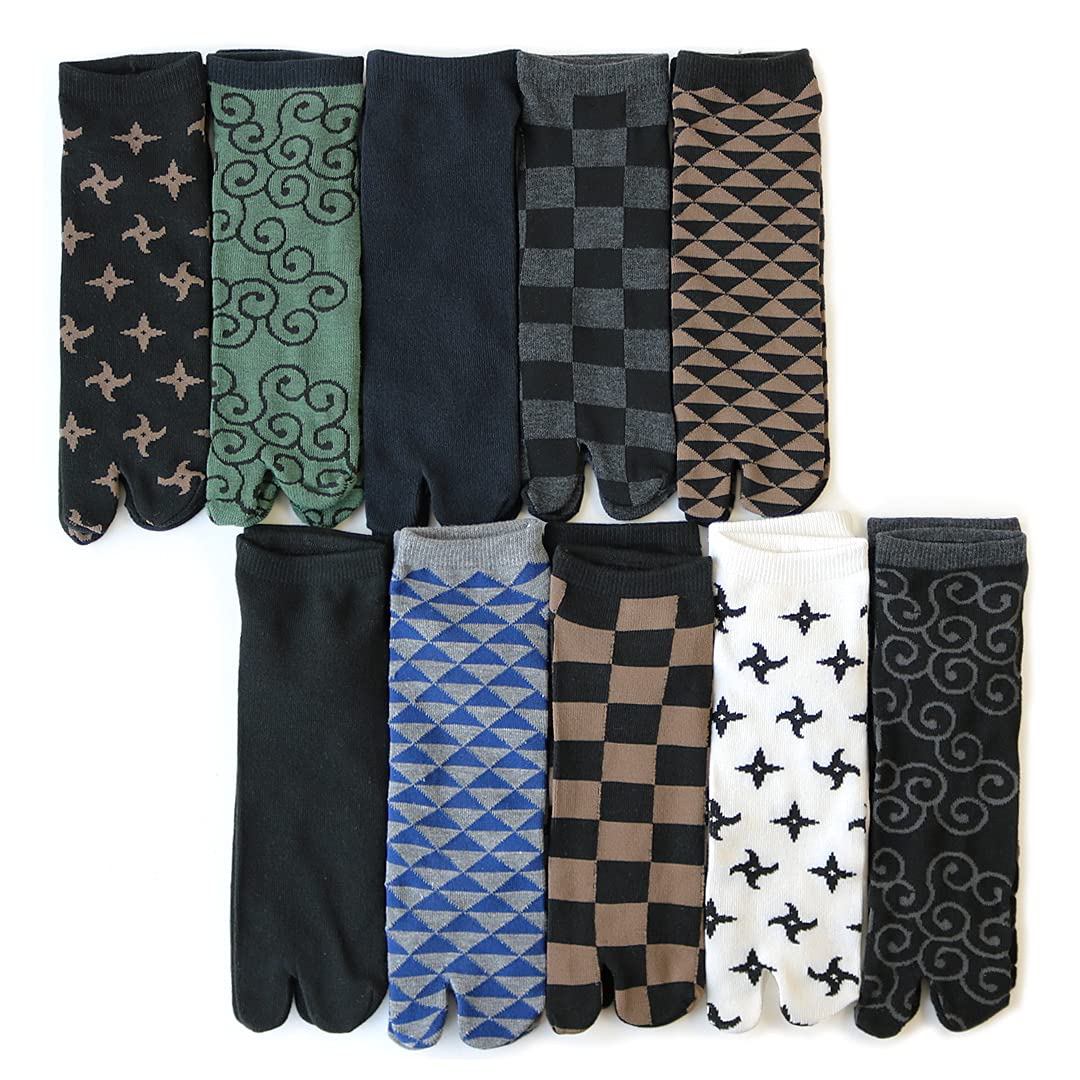 

Носки Tabi Socks с японским узором, короткие, комплект из 10 пар [box408] Мужские (Длина лодыжки)