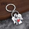 Zinc Alloy Key Holder Angel Keychain for Women Men, Love Heart Car Ring Ring, Handbags Charm Decorative Accessories