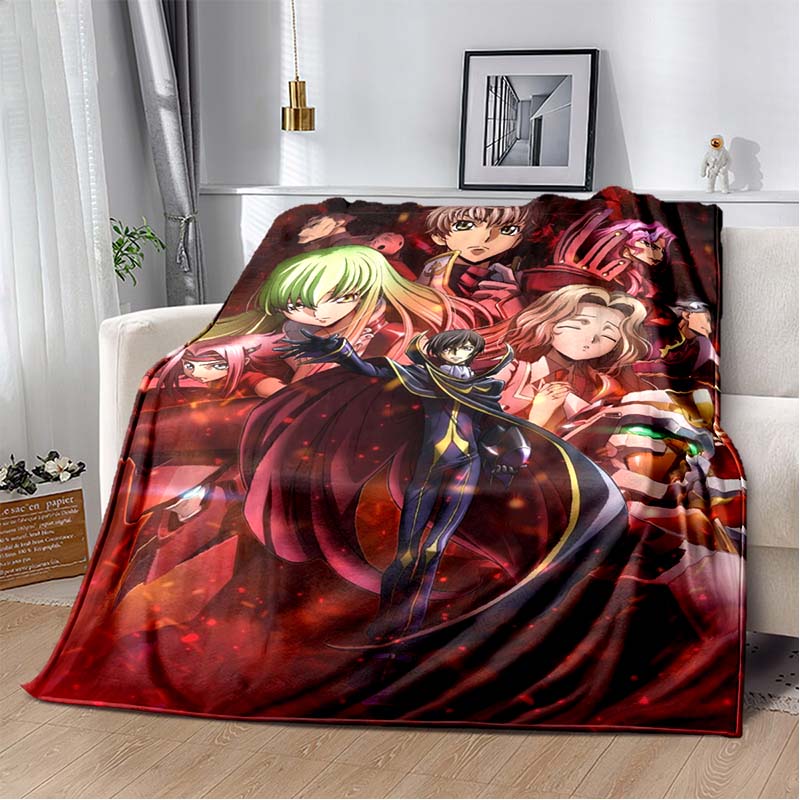 Code Geass Lelouch of the Rebellion Full Cast Anime Flannel Throw Blanket, Soft Warm Sofa Bed Home Blanket