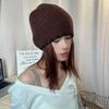 Luochi Korean Style Solid Color Knit Wool Hat for Men & Women - Autumn Winter Face Slimming Head Covering