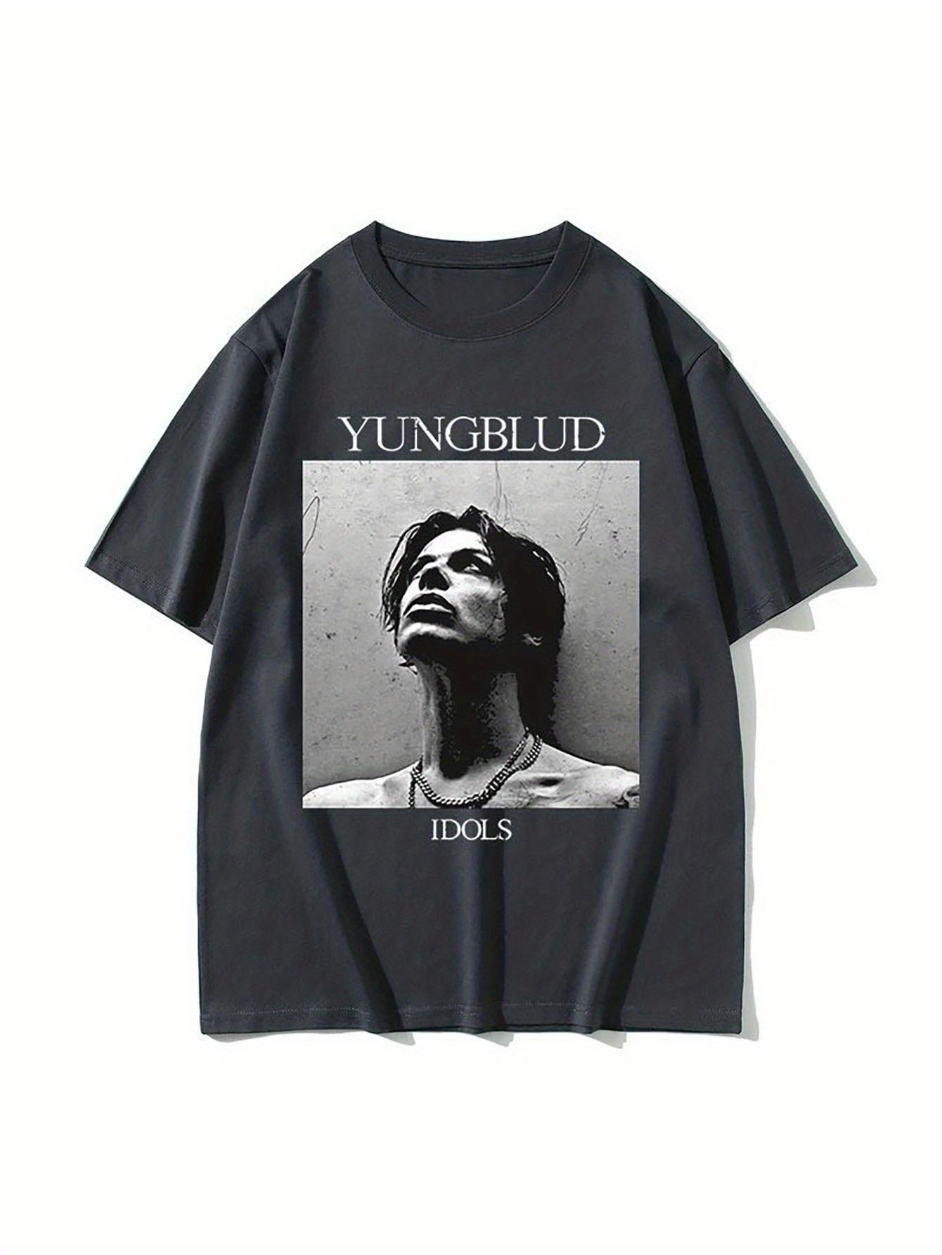 Yungblud Artist Logo Song Title Mens TShirt Black Music TShirt with Iconic Album Art Print Cotton Crew Neck Streetwear Top S