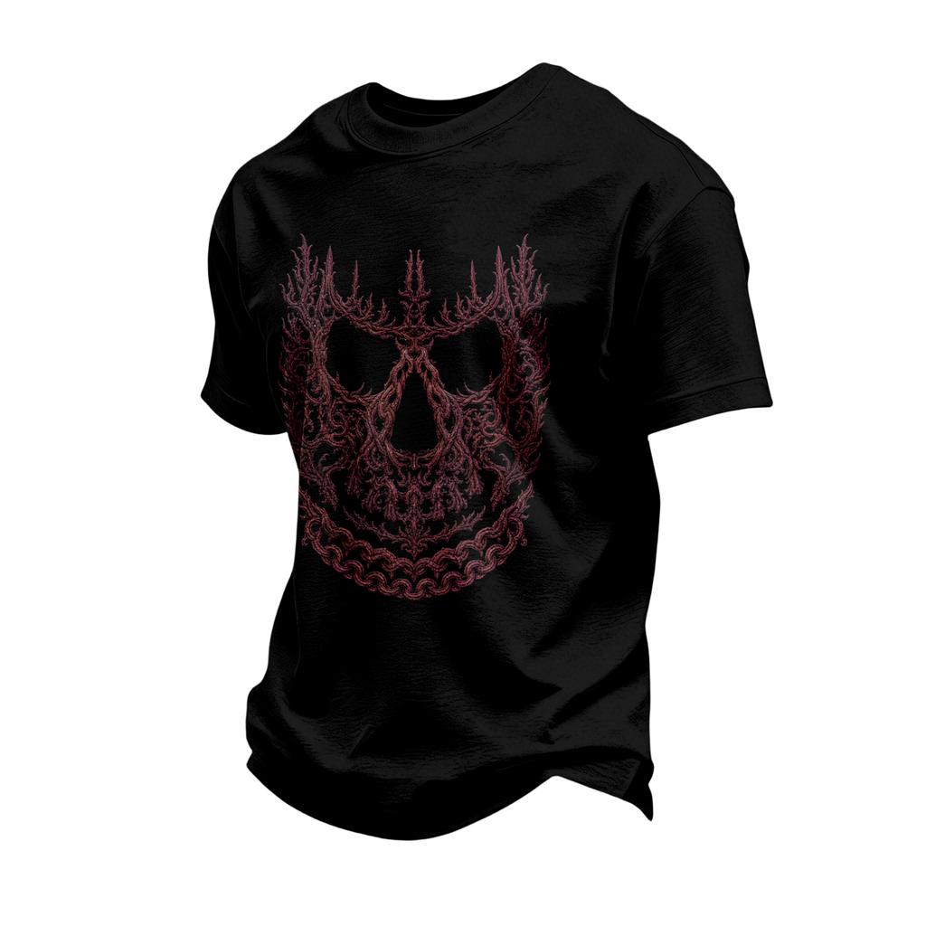 Men's Short Sleeve Casual T-Shirt with Halloween Print for Holiday Parties