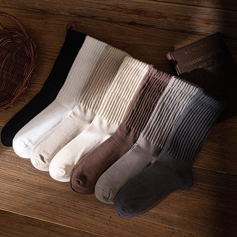 Stacking Socks Ami Kaji Socks Thick Thread Socks Medium Tube Retro Thick Needle American Stockings