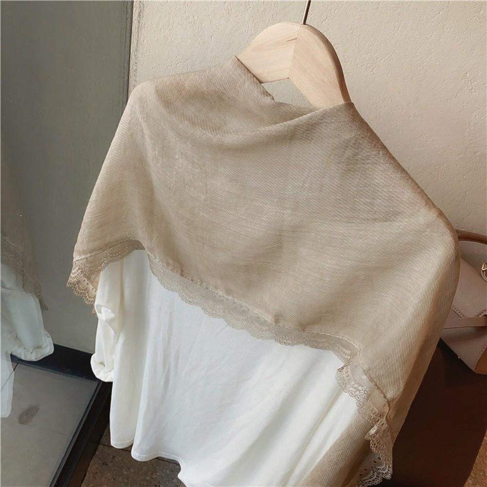 Solid Color Cotton Linen Scarf Elegant Silk Scarf Versatile Shawls Wraps  for Women