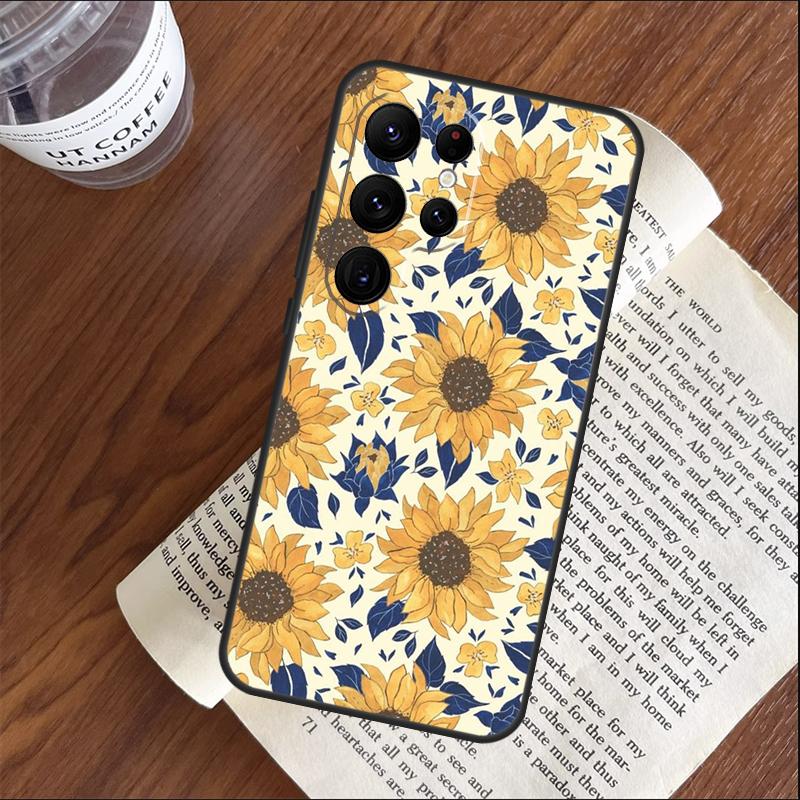 Vintage Sunflowers Case For Samsung Galaxy S26 Ultra S25 S24 S23 S21 S22 Ultra S10 S20 Plus S25 FE Cover Coque