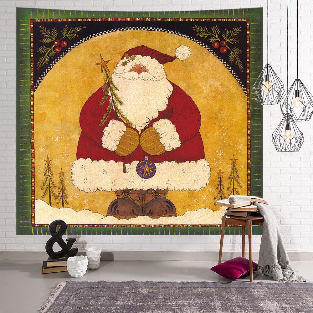 Santa Claus Tapestry Wall Hanging  Art Decoration Background Cloth Dormitory Living Room  Christmas Home