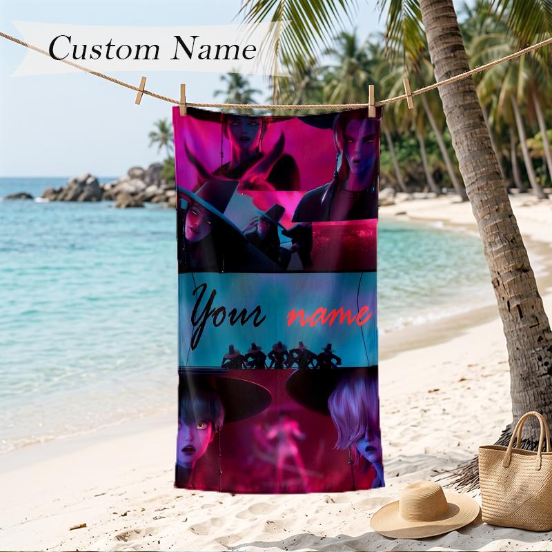 SAJA BOYS Custom Name Printed Beach Towel Personalized Soft Towel For Swimming Beach Travel