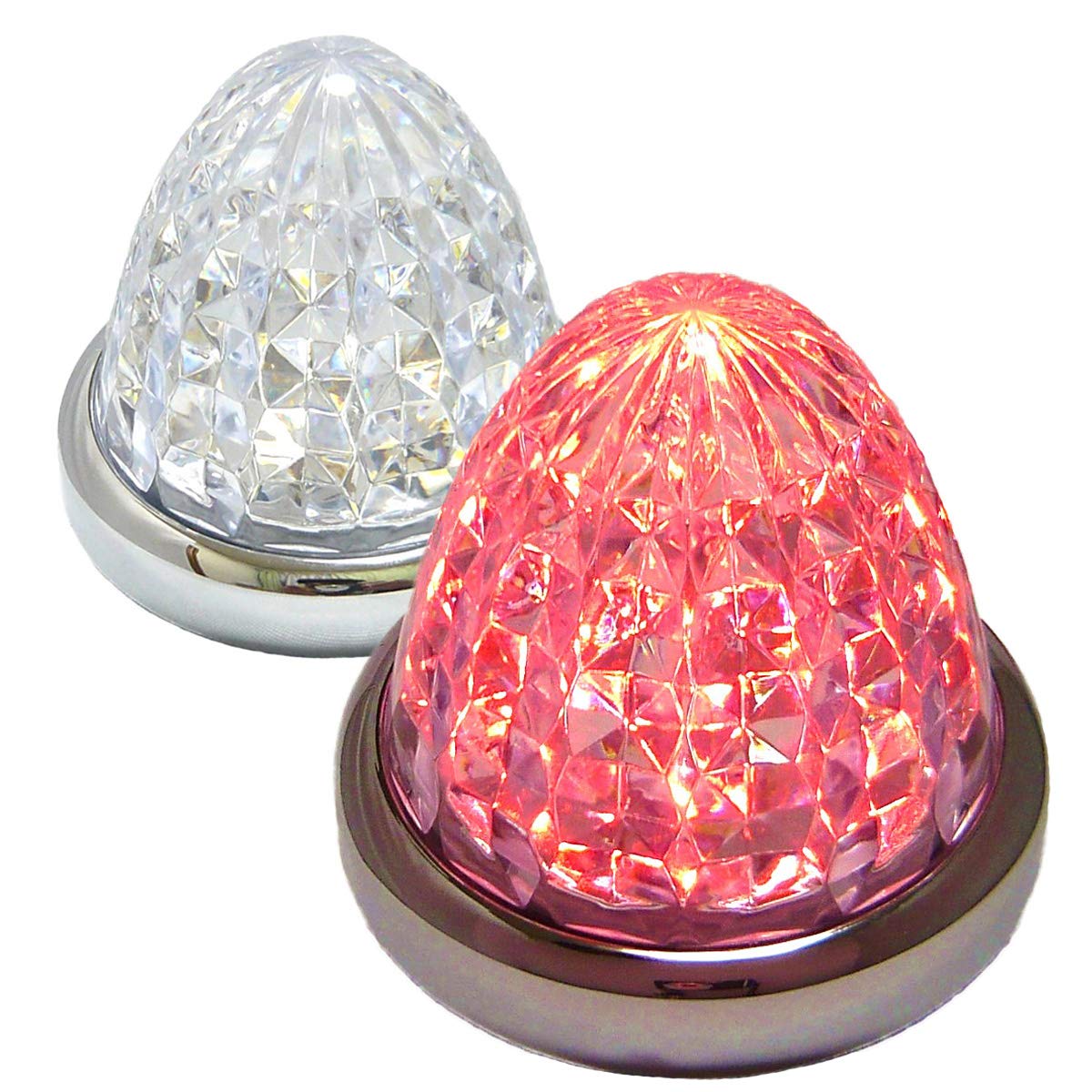 

Настройте 24V Светодиодный Маркерный Фонарь для Грузовика Боковой Маркер 8 Сторон Кристальная Огранка 16 Светодиодов красный