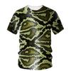 3D Print Animal Snake Sport Quick-dry Breathable Men T-shirt Outdoor Street Cosplay Party Short Sleeve