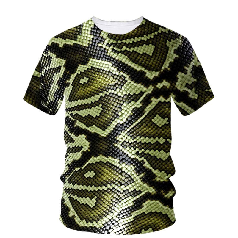 3D Print Animal Snake Sport Quick-dry Breathable Men T-shirt Outdoor Street Cosplay Party Short Sleeve