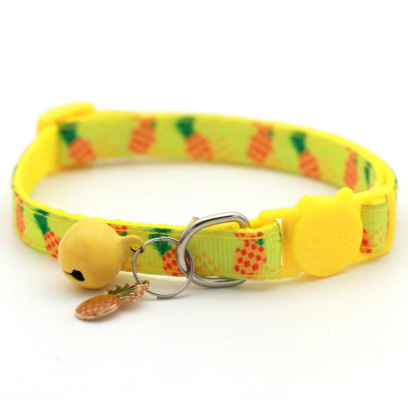 New Digital Print Pet Webbing Fruit Cat Collar Cat Dog Fruit Accessories Bell Pet Collar